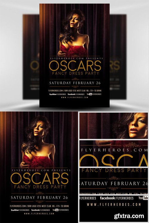 Oscars Fancy Dress Party Flyer Template