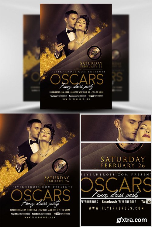 Oscars Fancy Dress Party Flyer Template V2