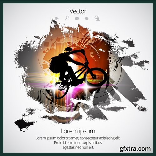 Collection of bike background is an example of a template pattern on clothes sport wheel 25 EPS