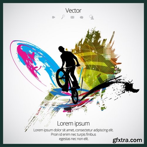 Collection of bike background is an example of a template pattern on clothes sport wheel 25 EPS