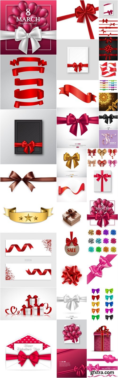 Different Ribbon Bow - 36 Vector