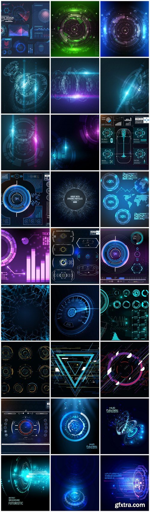 Futuristic HUD Background #16 - 28 Vector