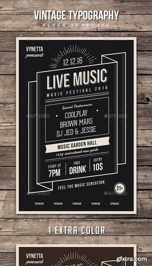 GraphicRiver - Vintage Typography Flyer 17423005