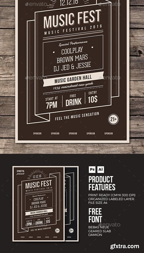 GraphicRiver - Vintage Typography Flyer 17423005