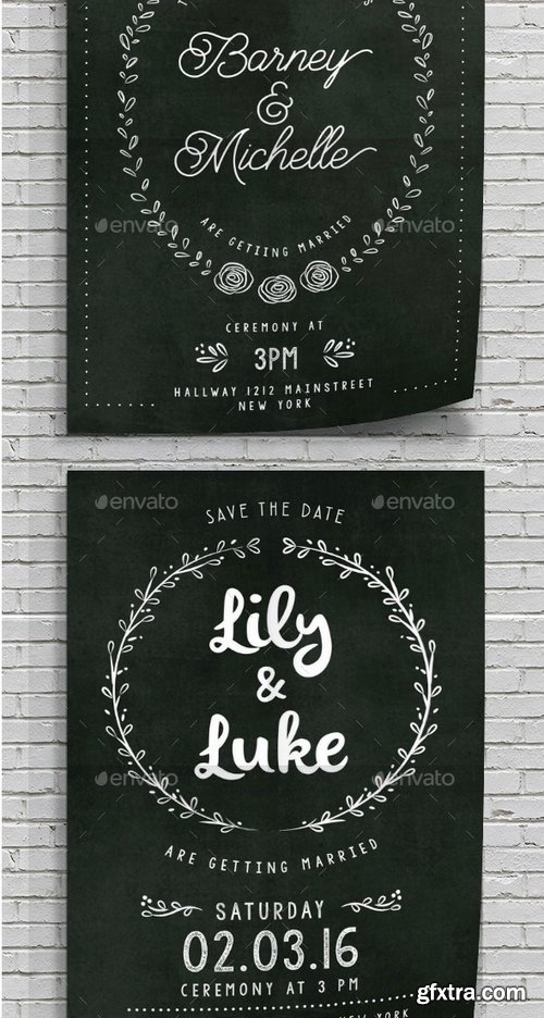 GraphicRiver - Chalkboard Wedding Invitation 14907855