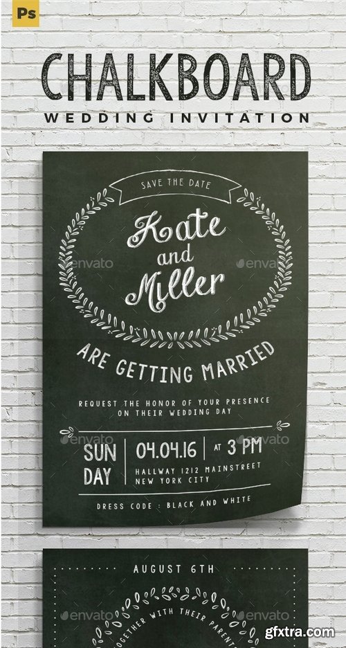 GraphicRiver - Chalkboard Wedding Invitation 14907855