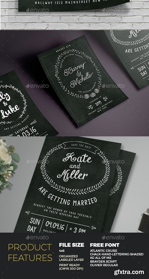 GraphicRiver - Chalkboard Wedding Invitation 14907855