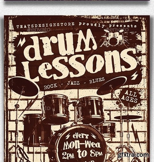 GraphicRiver - Drum Lessons Flyer Template V1 16984949