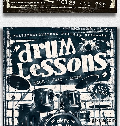 GraphicRiver - Drum Lessons Flyer Template V1 16984949