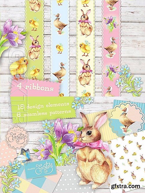 CM - Watercolor Easter Bundle cute design 1228373