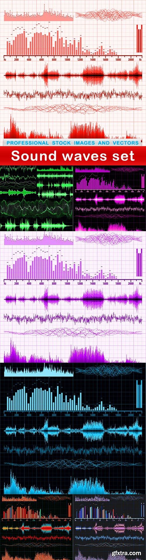 Sound waves set - 7 EPS