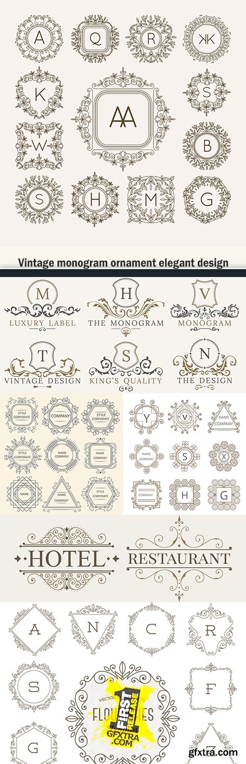 Vintage monogram ornament elegant design