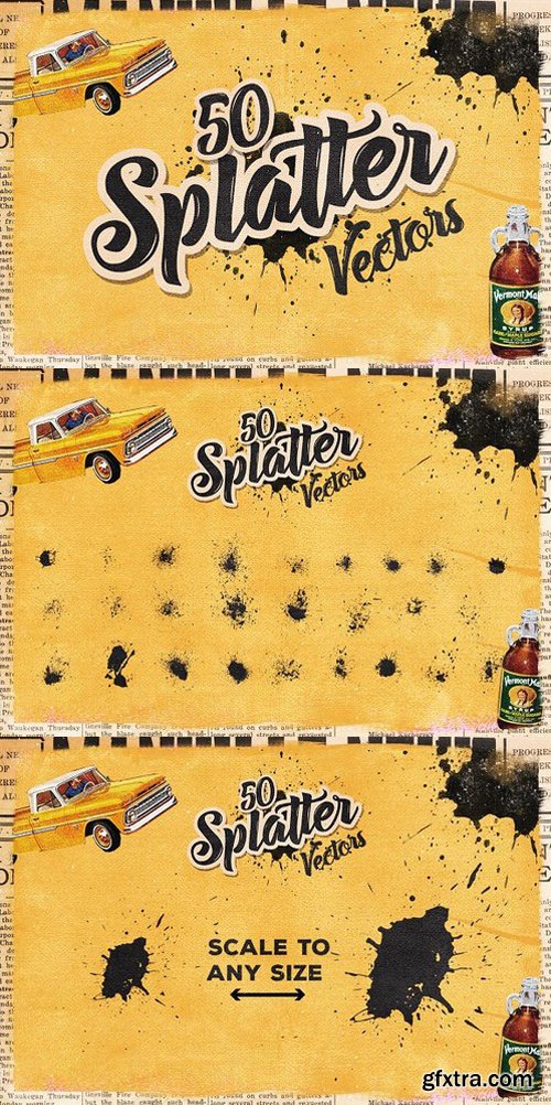 CM - 50 Handmade Splatter Vectors 1222109