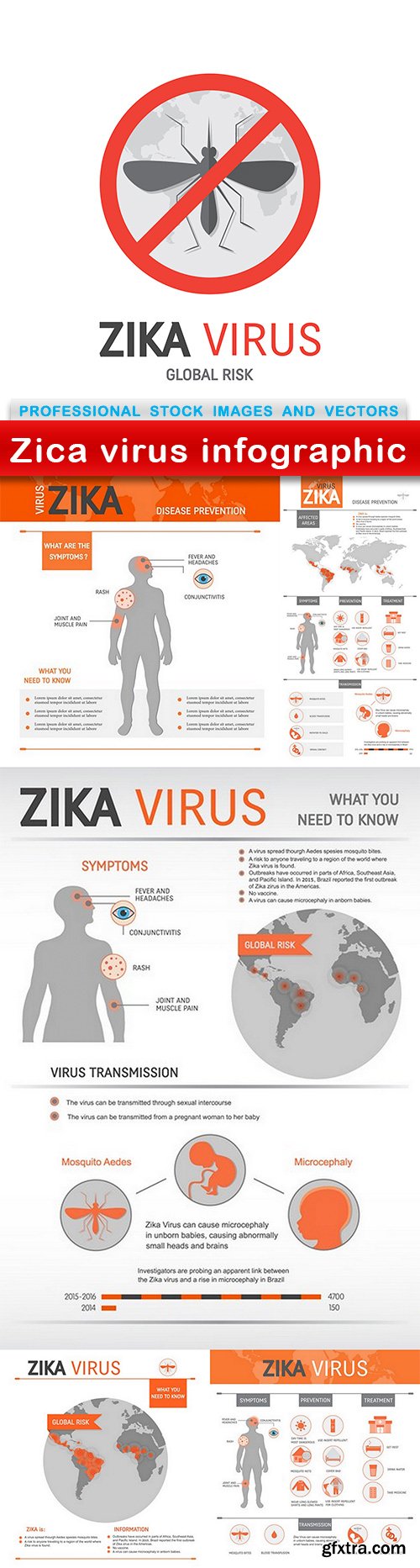 Zica virus infographic - 6 EPS