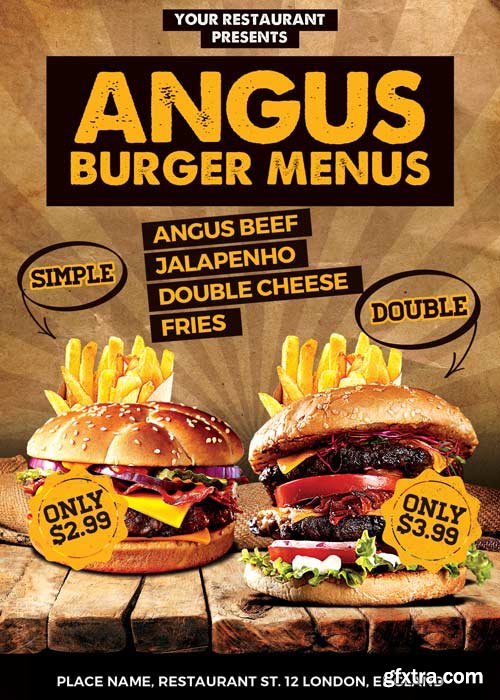 Burger Offer Food Menu V8 Flyer Template