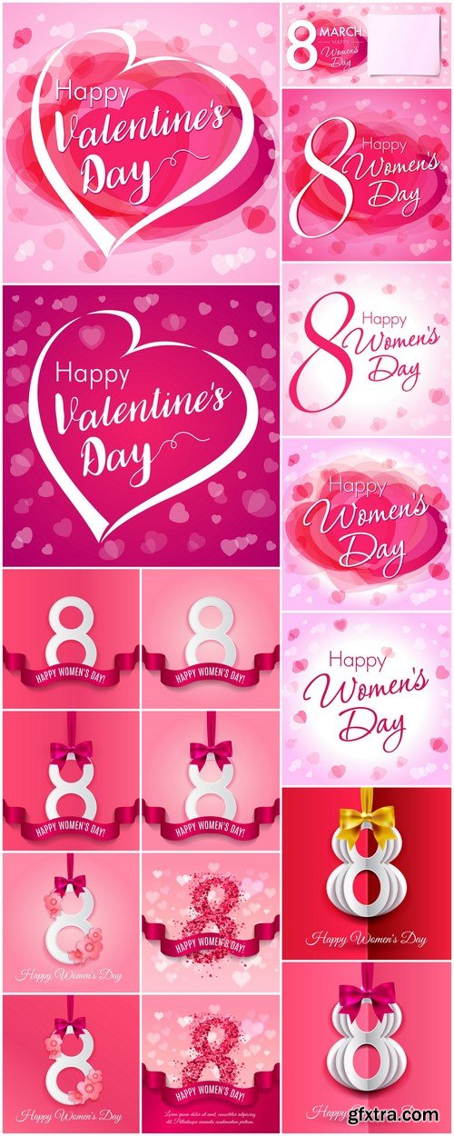 Happy Women's day 8 march card 17X EPS