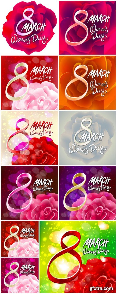 Rose background 8 march women's day 11X EPS