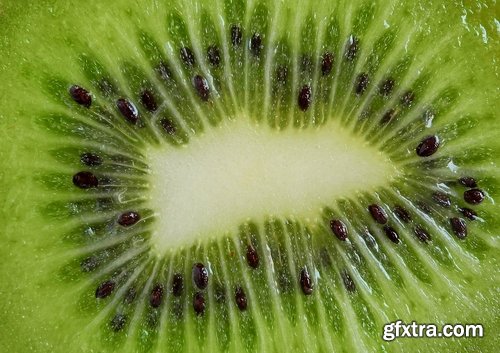 Collection of kiwi juice macro pulp seed set of fruits basket 25 HQ Jpeg