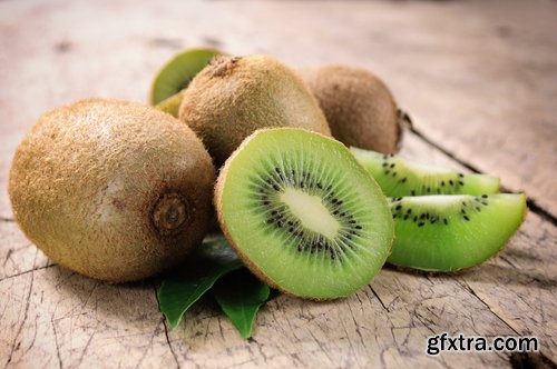 Collection of kiwi juice macro pulp seed set of fruits basket 25 HQ Jpeg