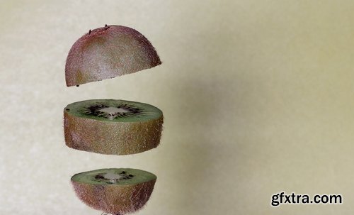 Collection of kiwi juice macro pulp seed set of fruits basket 25 HQ Jpeg