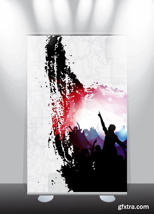 Collection of billboard banner stand stand showcase for advertising and different images 25 EPS