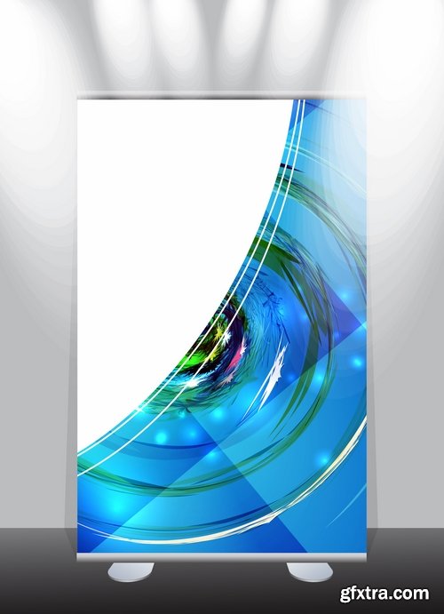 Collection of billboard banner stand stand showcase for advertising and different images 25 EPS