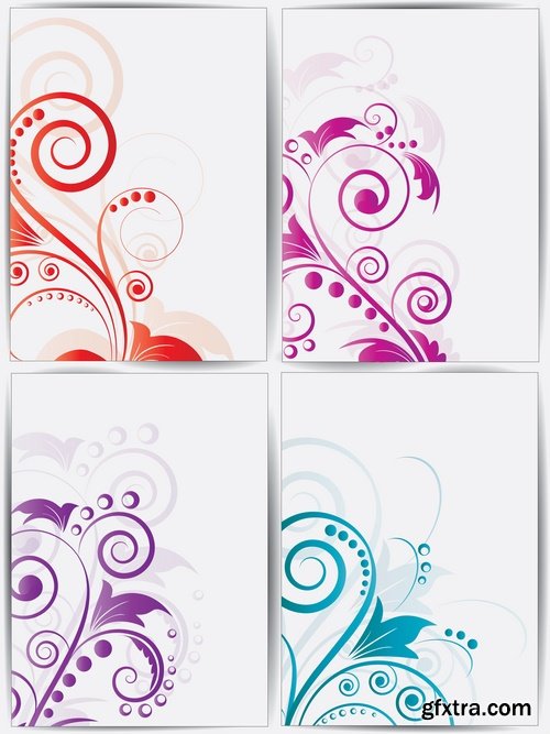 Collection banner flyer with flowers ornament decoration advertising cover 25 EPS