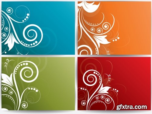 Collection banner flyer with flowers ornament decoration advertising cover 25 EPS