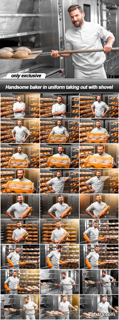 Handsome baker in uniform taking out with shovel - 28 UHQ JPEG