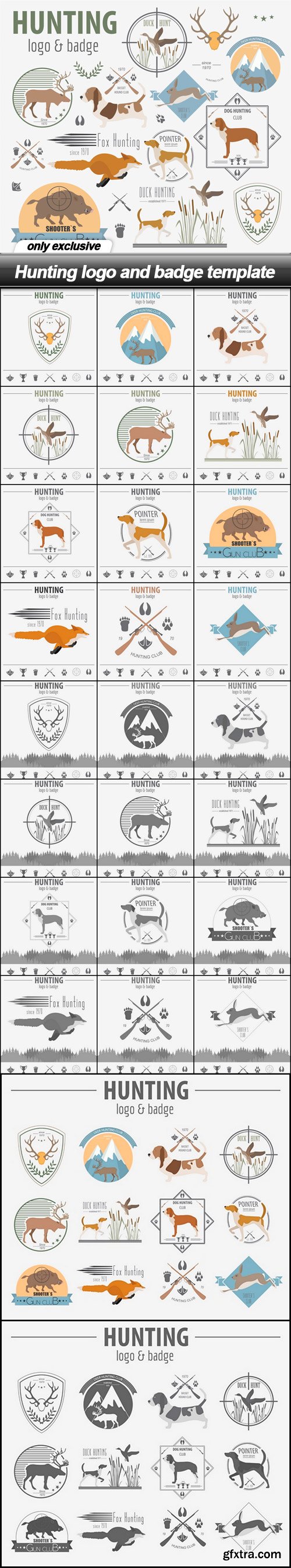 Hunting logo and badge template - 27 EPS