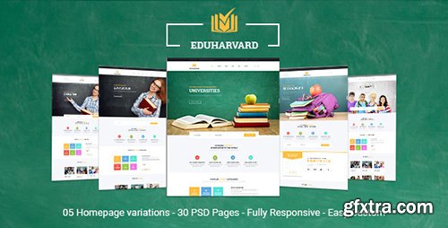 ThemeForest - Eduharvard v1.0 - Multiconcept Education & Courses PSD Template - 15871553