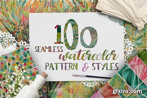 CM - 100 Watercolor Pattern & Styles 1125287