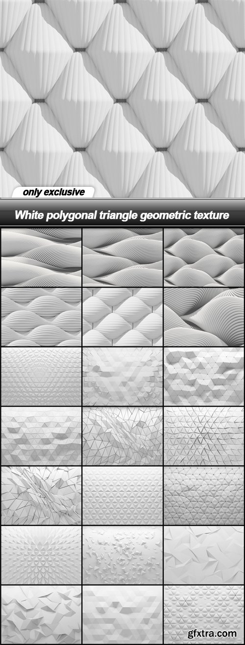 White polygonal triangle geometric texture - 22 UHQ JPEG