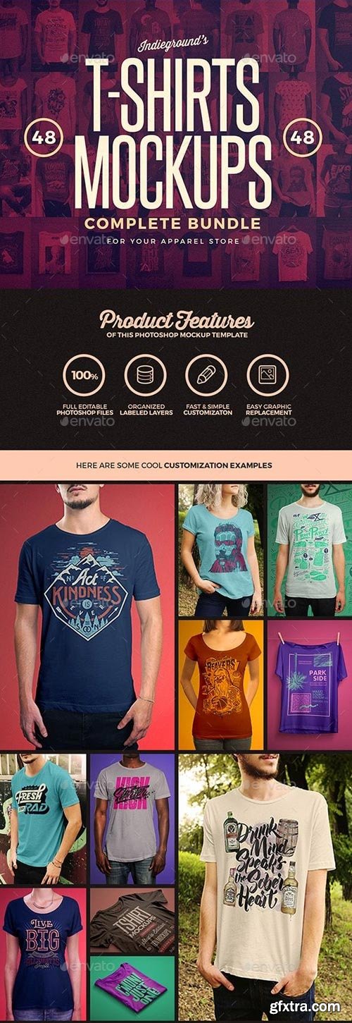 GraphicRiver - T-shirt Mockups Bundle - 19430131