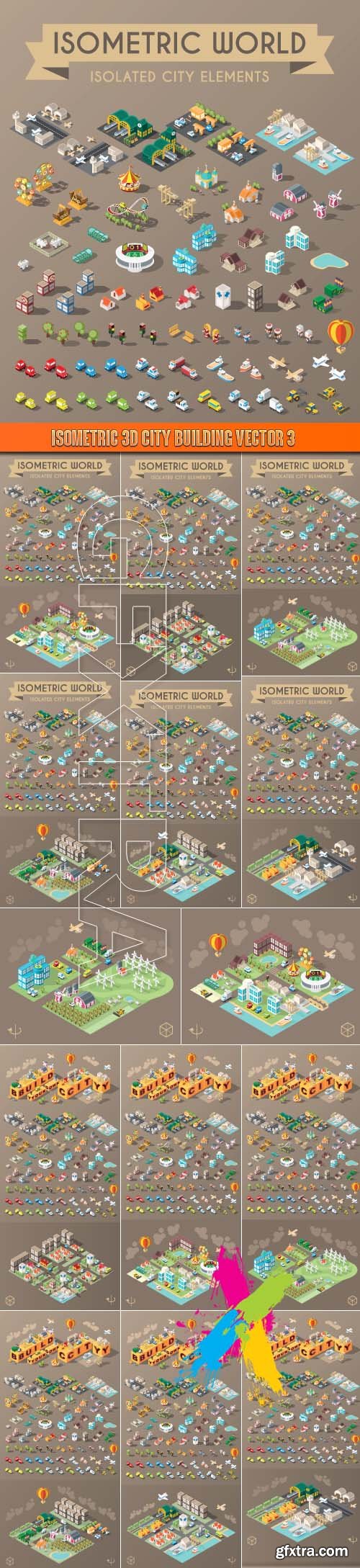 Isometric 3D city building vector 3