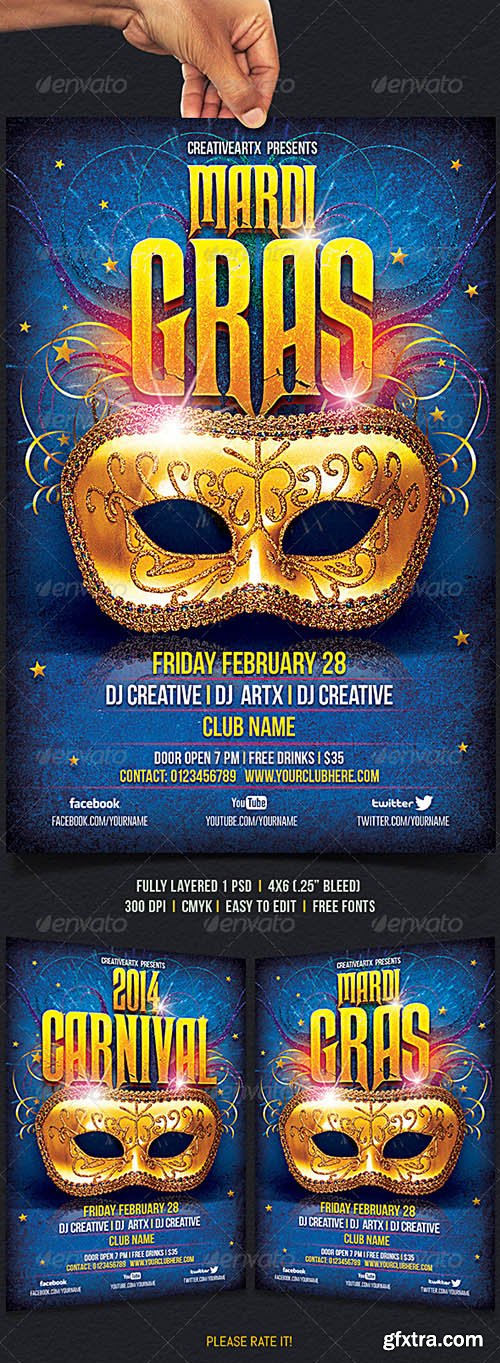 GraphicRiver Mardi Gras Flyer 6567632