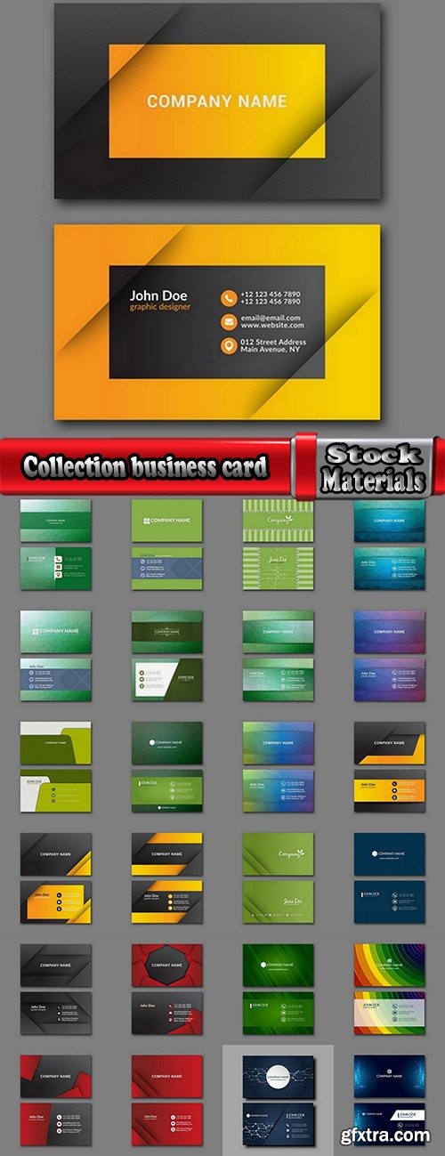 Collection business card flyer banner vector image 9-25 EPS