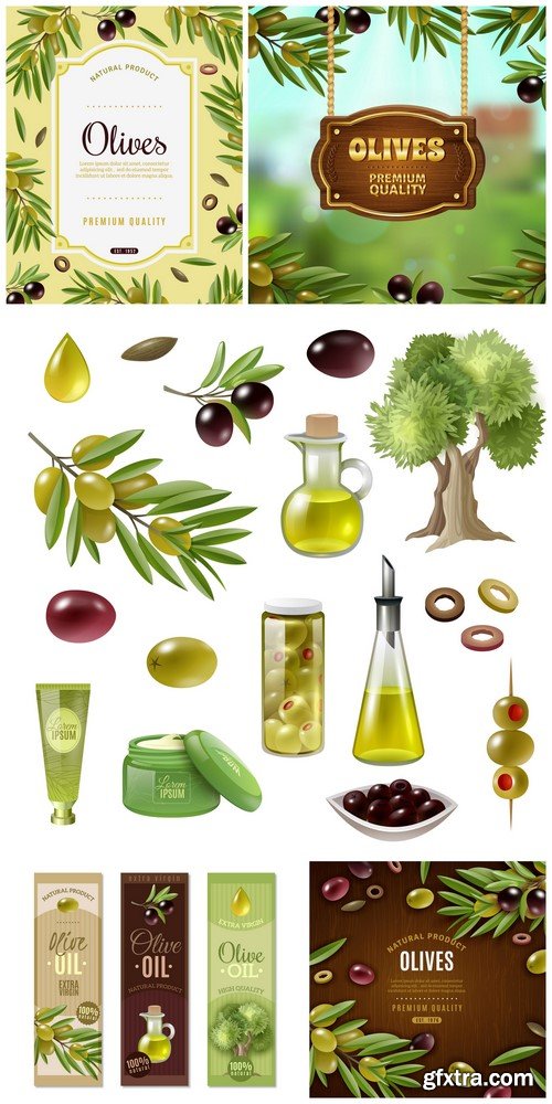 Natural Olives Background 5X EPS