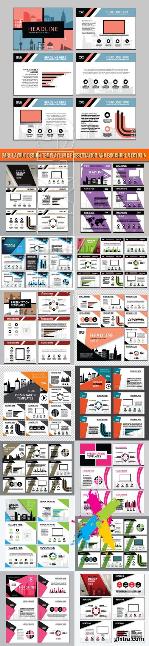 Page layout design template for presentation and brochure vector 6