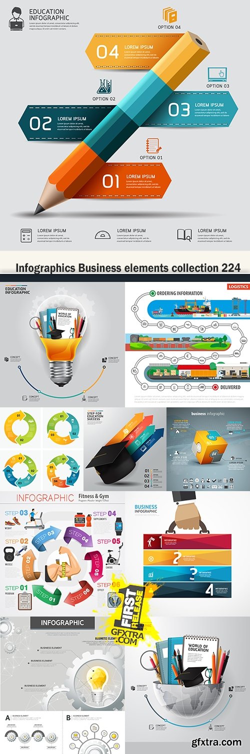 Infographics Business elements collection 224