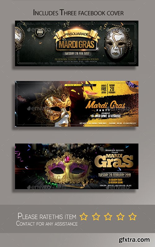 Graphicriver Mardi Gras Flyer Bundle V4 19451384