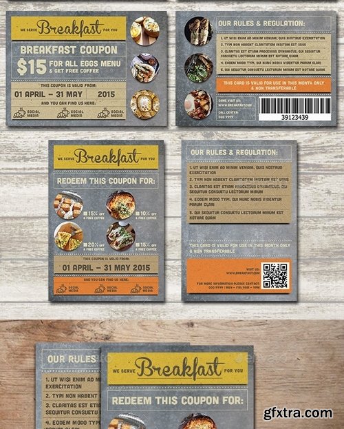 GraphicRiver - Rustic Breakfast Coupon Card 10878318