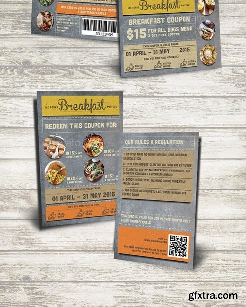 GraphicRiver - Rustic Breakfast Coupon Card 10878318