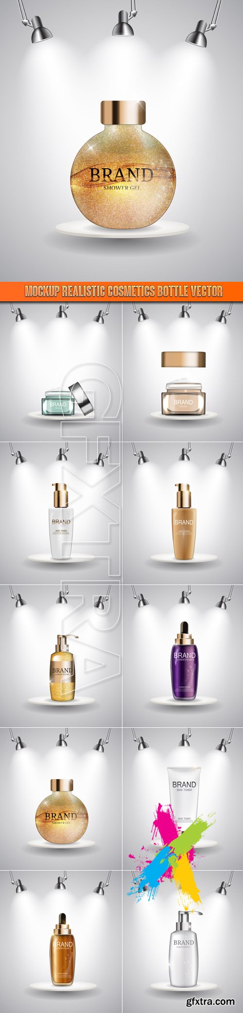 Mockup realistic cosmetics bottle vector