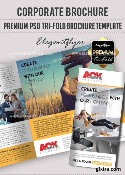 Corporate Premium Tri-Fold PSD V9 Brochure Template