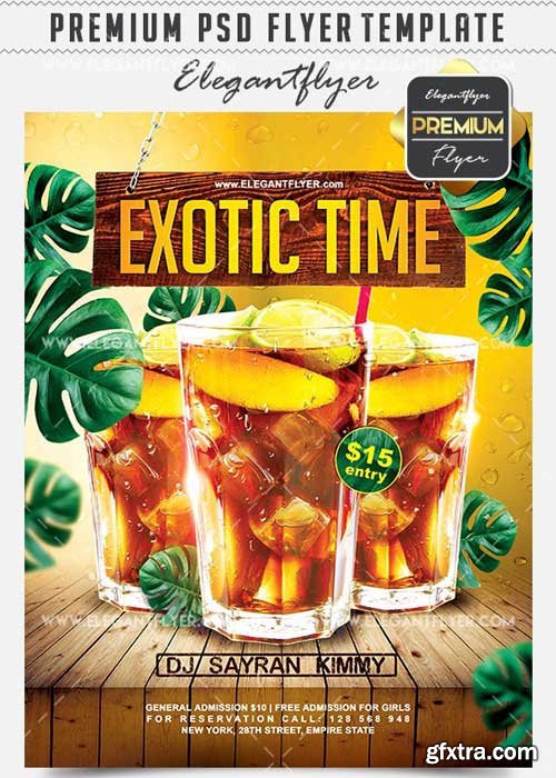 Exotic Time Flyer PSD V12 Template + Facebook Cover