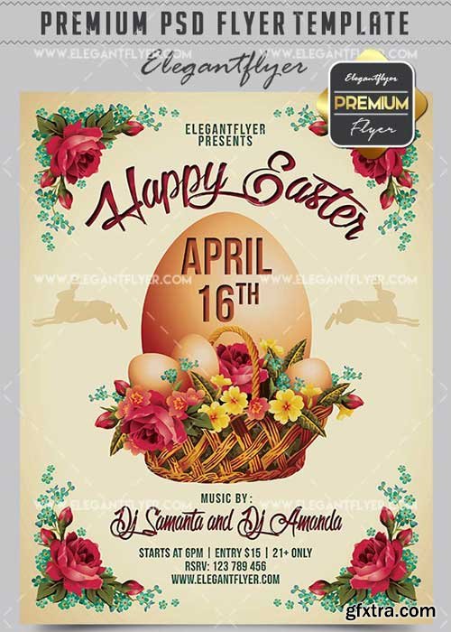 Happy Easter Flyer PSD V11 Template + Facebook Cover