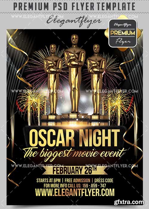 Oscar Night Flyer PSD V14 Template + Facebook Cover