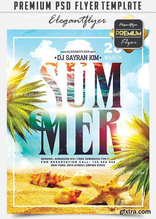 Summer Party V03 Flyer PSD Template + Facebook Cover