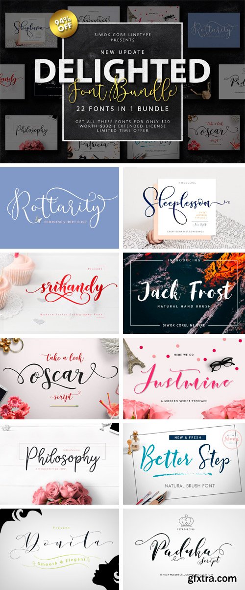 CM 1205125 - DELIGHTED FONTS BUNDLE